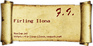 Firling Ilona névjegykártya